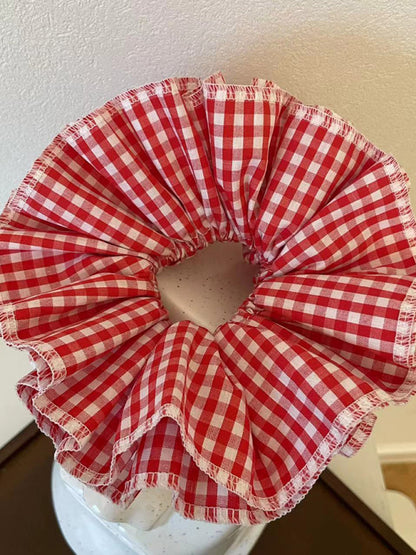 cute Four-layer plaid lace hair tie