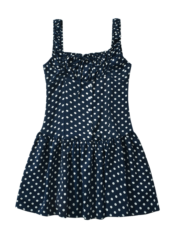 Polka dot print slip dress