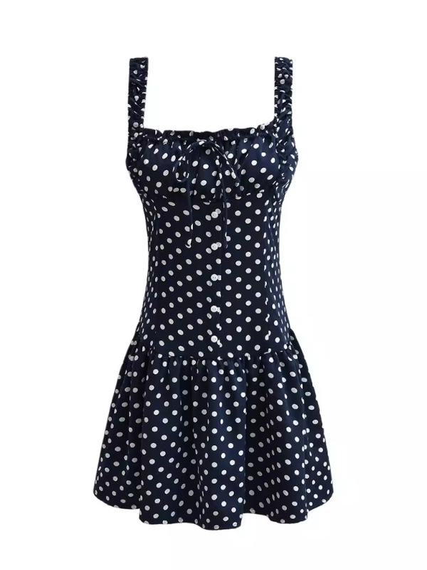 Polka dot print slip dress