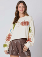 Halloween Pumpkin Sequin Top Long Sleeve Pullover Sweatshirt - Hiccupzz