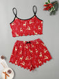 Christmas Alphabet Santa Claus Printed Two Piece Loungewear Set - Hiccupzz