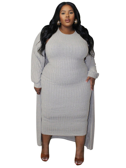 Large size women's new casual fashion long-sleeved jacket two-piece suit - Hiccupzz