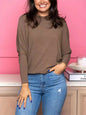 Plus size women's casual solid color long sleeve T-shirt - Hiccupzz