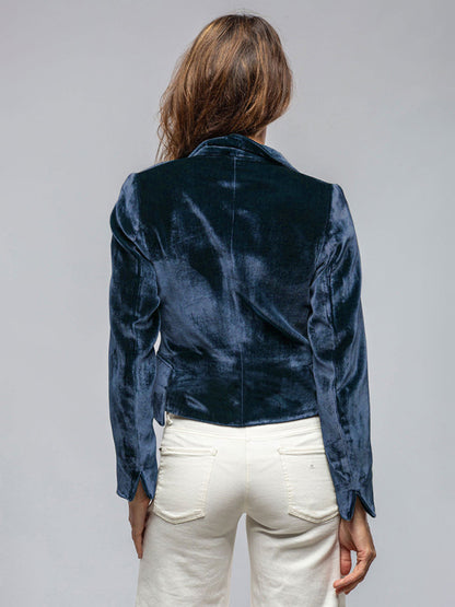New style gold velvet suit one button slim casual suit - Hiccupzz