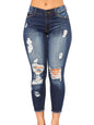 Women's high waist stretch ripped jeans - Hiccupzz