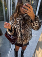 New Wild Leopard Print Short Lapel Furry Coat - Hiccupzz