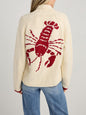 New Sweater Single-Breasted Long-Sleeved Lobster Print Knit Cardigan - Hiccupzz