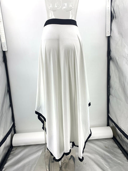 Long-sleeved irregular solid color skirt two-piece set - Hiccupzz