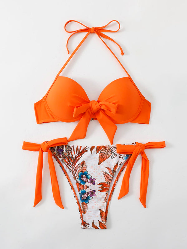 Women's Fashion Two-tone Printed Bikini