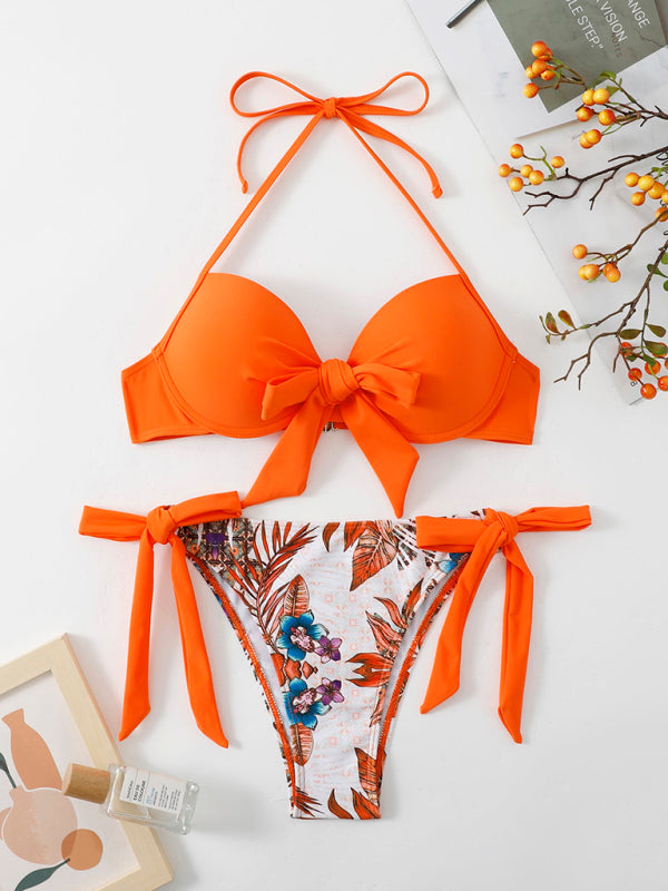 Women's Fashion Two-tone Printed Bikini