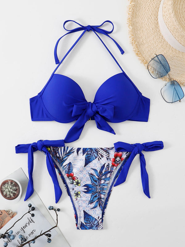 Women's Fashion Two-tone Printed Bikini