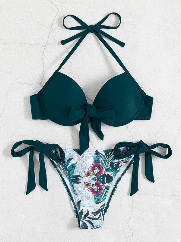 Women's Fashion Two-tone Printed Bikini