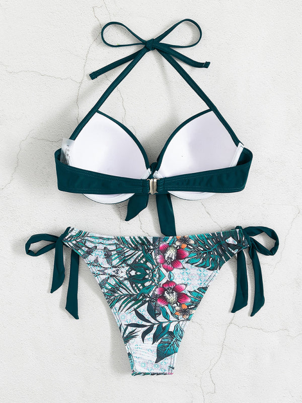 Women's Fashion Two-tone Printed Bikini