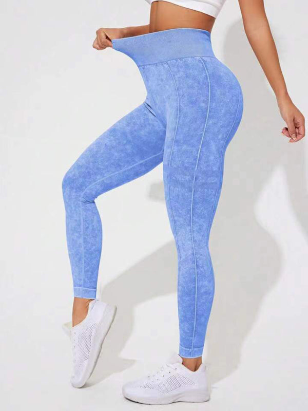 Frosted Peach Wash Hip Trousers: Trendy Sports Tights & Leggings