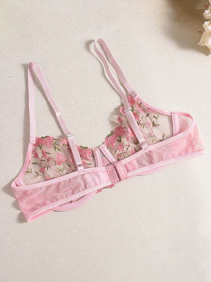 Flower Embroidery Sexy Lingerie Set