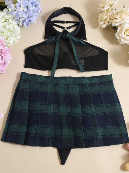 See-through skirt mesh underwear JK uniform playful underwear fun suit