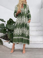 Casual holiday ethnic style geometric print loose dress