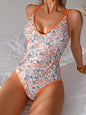 Floral Print Sexy Sports One-Piece Swimsuit Bikini