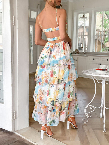 Elegant blue sling dress