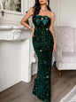 Elegant evening gown strapless sexy long dress