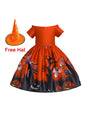 Halloween dressHalloween witch cosplay cosplay dress cartoon children's print dress - Hiccupzz