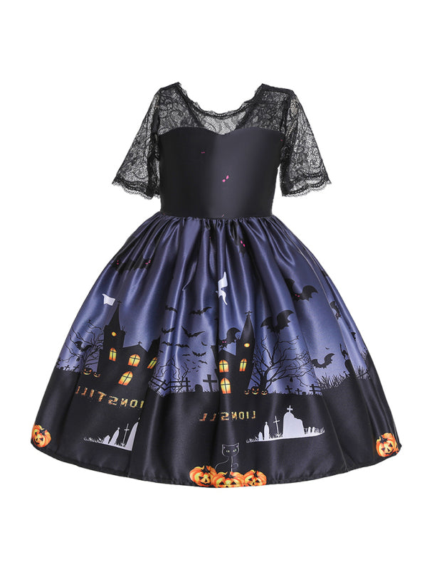 Halloween dressHalloween witch cosplay cosplay dress cartoon children's print dress