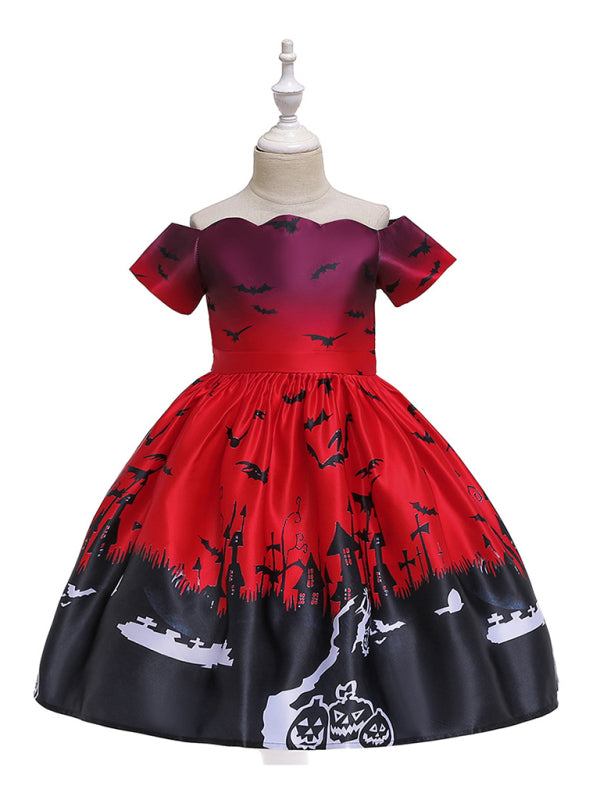 Halloween dressHalloween witch cosplay cosplay dress cartoon children's print dress