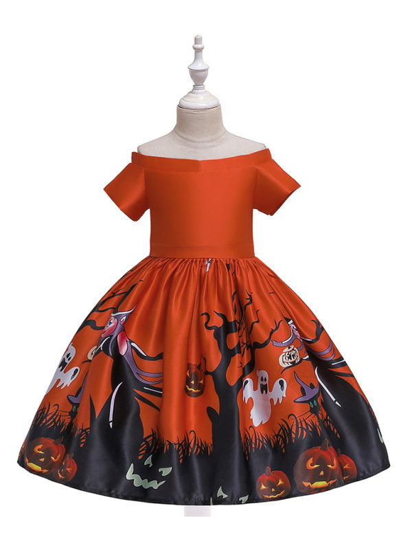 Halloween dressHalloween witch cosplay cosplay dress cartoon children's print dress