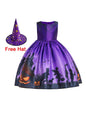 Halloween dressHalloween witch cosplay cosplay dress cartoon children's print dress - Hiccupzz