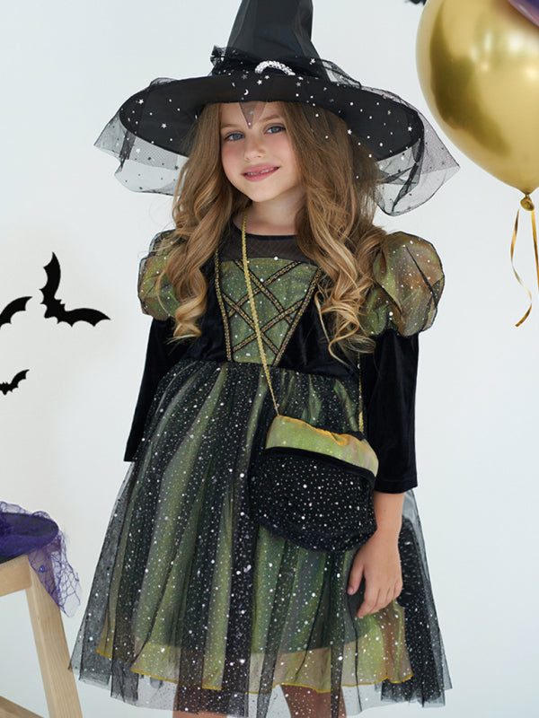 Girls Witch Dress Halloween Party Costume