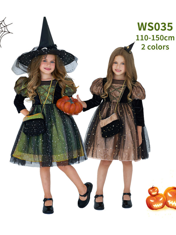 Girls Witch Dress Halloween Party Costume