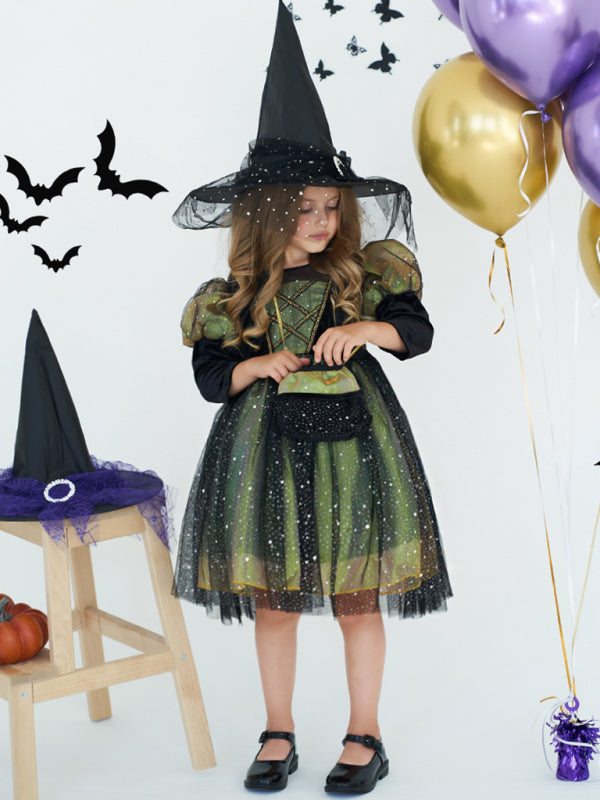 Girls Witch Dress Halloween Party Costume