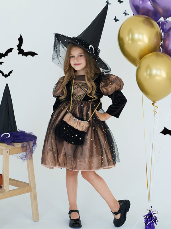 Girls Witch Dress Halloween Party Costume