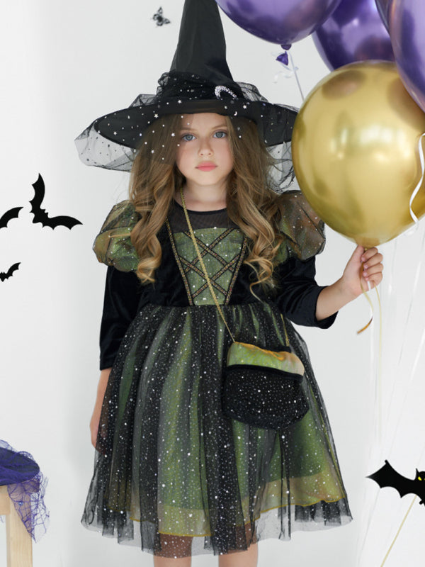 Girls Witch Dress Halloween Party Costume