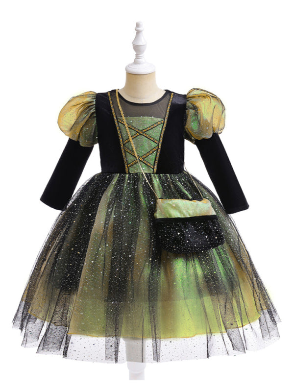 Girls Witch Dress Halloween Party Costume