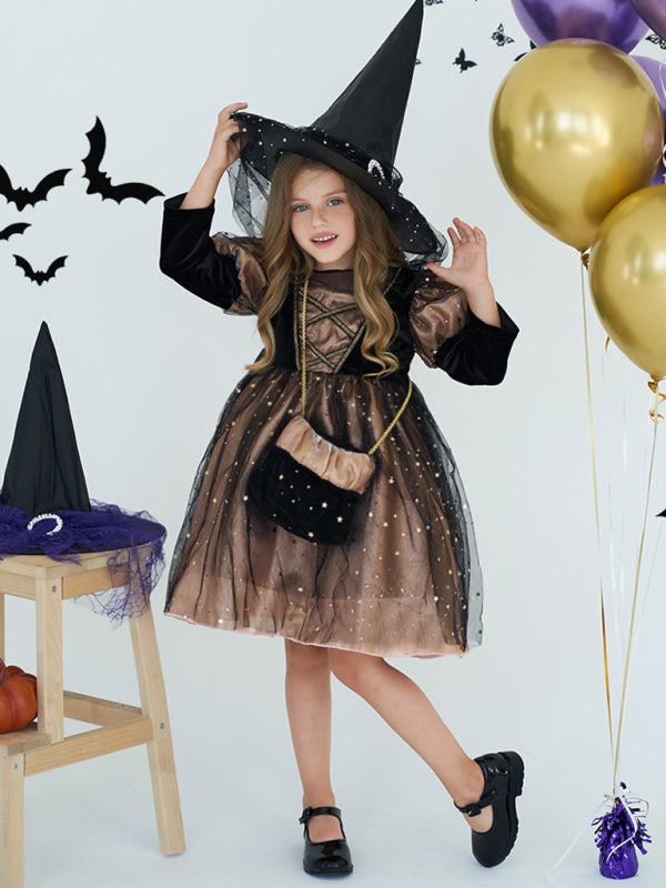 Girls Witch Dress Halloween Party Costume