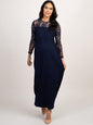 New European and American fashion solid color maternity lace hollow long sleeve dress long dress - Hiccupzz