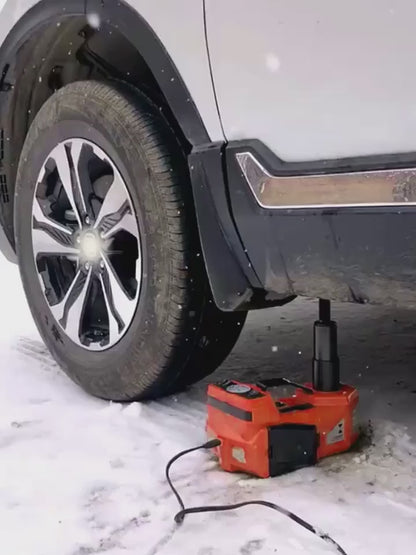 5-Ton Electric Hydraulic Car Jack with Impact Wrench, Built-in Inflator & LED Light for SUV, MPV, Sedan, Truck