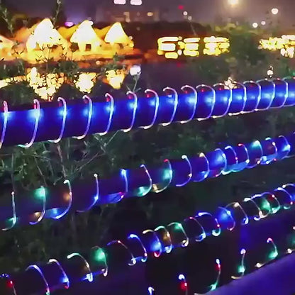 1 Pack Solar Tube String Lights - 8 Modes Outdoor LED Copper Wire Lights