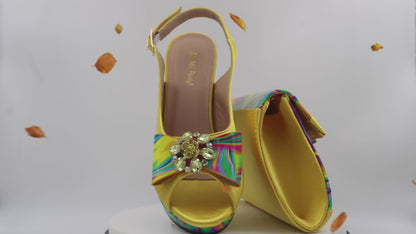 Appliques Specials Italian Design Nigerian Women Shoes Matching Bag Set in Red Color INS Hot Sale Sandals