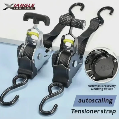 Automatic Retractable Ratchet Straps - 2 Large Straps for Cars, Motorcycles, & Off-Road Vehicles