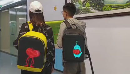 CRELANDER LED 背包防水智慧藍牙 APP 控制 DIY 展示筆記型電腦書包男士女士 Mochila