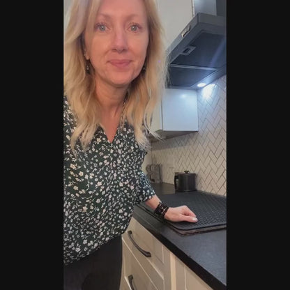 Silicone Electric Stove Cover Mat for Ceramic Cooktop, Heat Resistant Glass Stove Protector, 28x20 Inch Dish Drying Mat for Kitchen