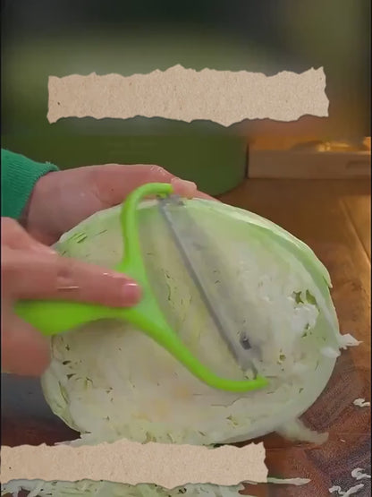 Multi-Functional Vegetable Slicer, Shredder & Peeler - Metal & Plastic Salad Cutter for Cabbage, Lettuce, Carrots