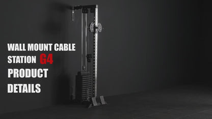200lb Weight Stack Cable Crossover Machine - Wall-Mounted Dual Pulley System with 27 Positions & Pull-Down Station