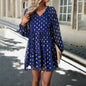 New women's autumn chiffon v-neck long-sleeved commuter dress - Hiccupzz