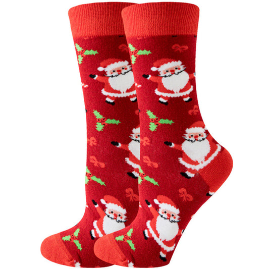 Men's Santa Print Knit Socks Holiday Fun