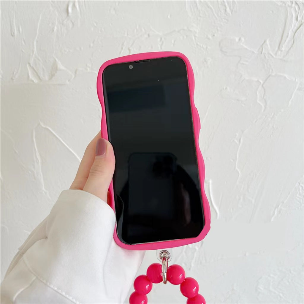 Rose Red Three-dimensional Love Ball Chain Mobile Phone Case Silicone Female Mobile Phone Case