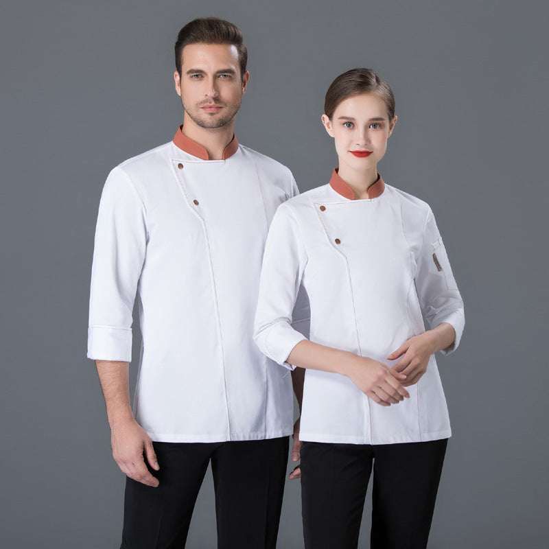 White Crease Resistant Chef Suit Long Sleeve Restaurant - Hiccupzz