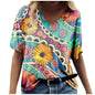European And American Loose 3DV Neck Short Sleeves - Hiccupzz